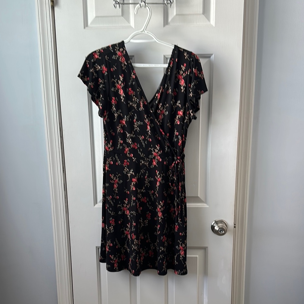 Kaileigh Pink and Orange Wrap Sundress Mini